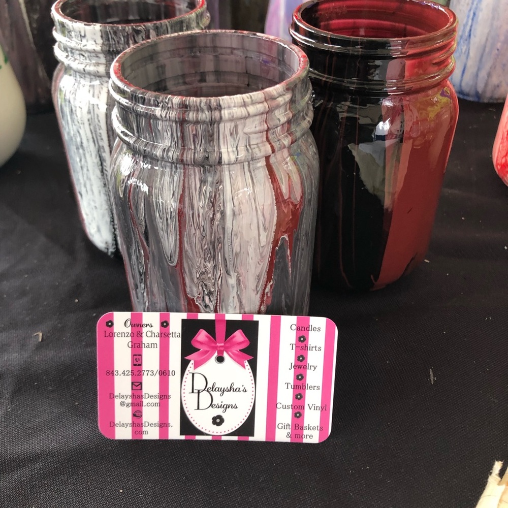 Mason Jar Painted Designs